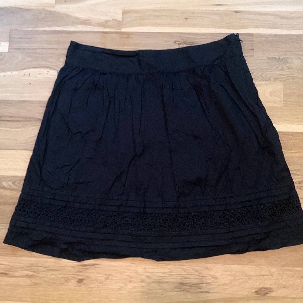 ANN Taylor LOFT Cotton Lightweight Casual A-Line Mini Skirt Black Women’s 2